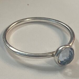 Pandora sterling ring with aqua stone
